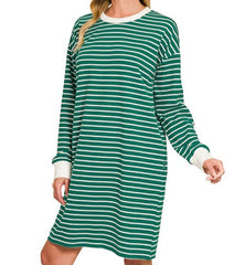 Striped Contrast T-Shirt Dress