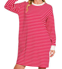 Striped Contrast T-Shirt Dress