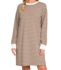 Striped Contrast T-Shirt Dress