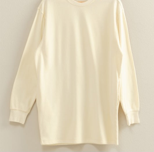 Mineral Washed Oversized Mini Sweatshirt Dress