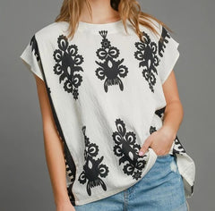 Border Poncho Style Top