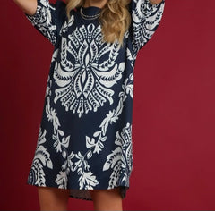 Bold Floral Puff Sleeve Mini Dress