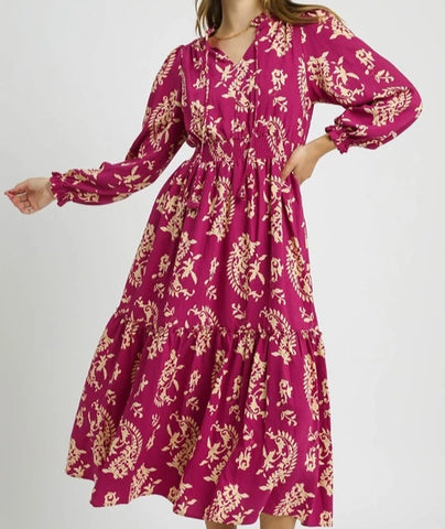 Paisley Printed Midi Dress