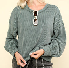 Solid Sweater Top With Back Design