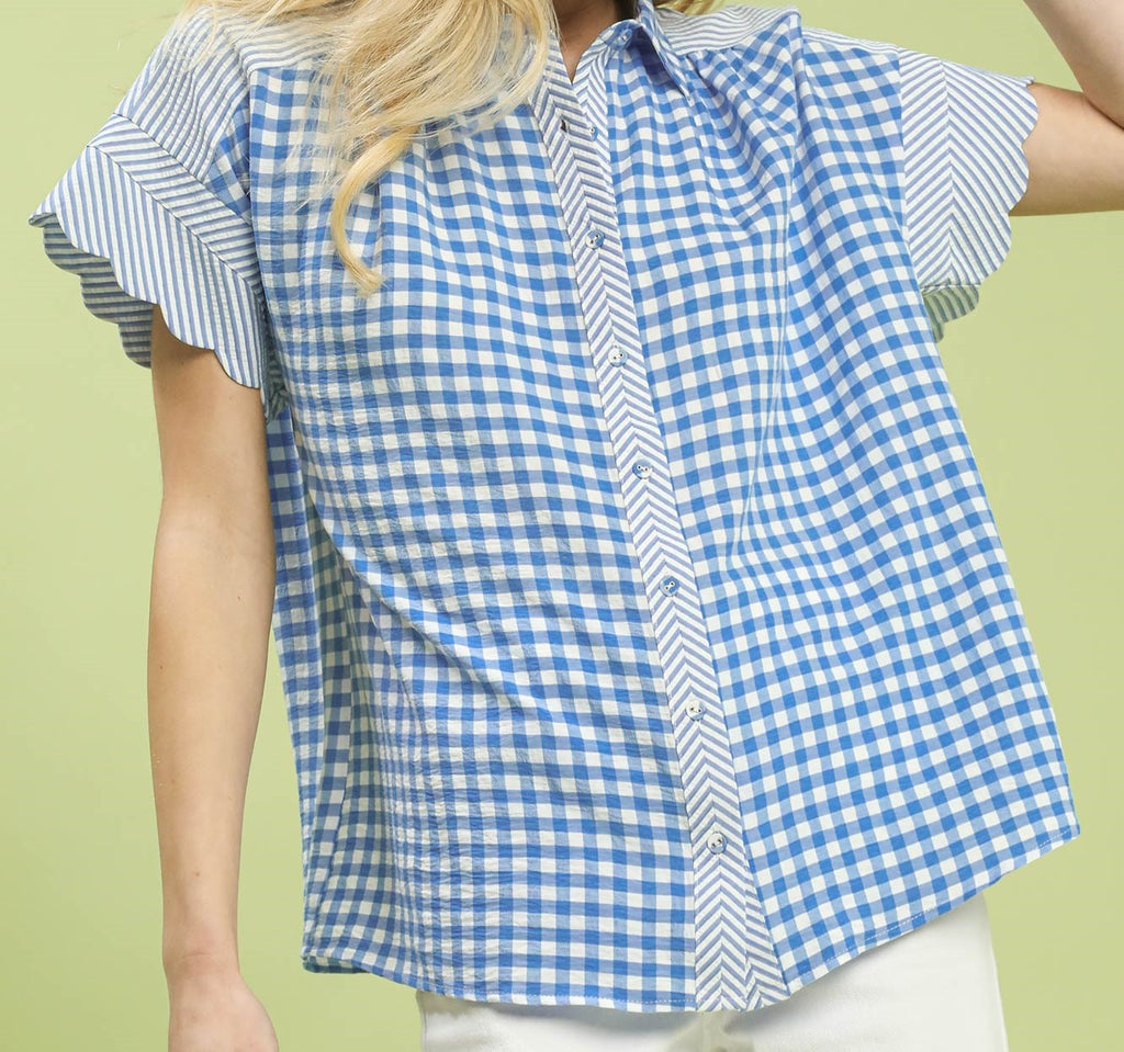Mixed Gingham Top