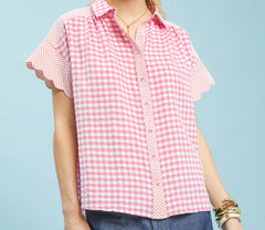 Mixed Gingham Top