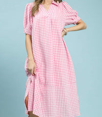 Gingham Midi Dress