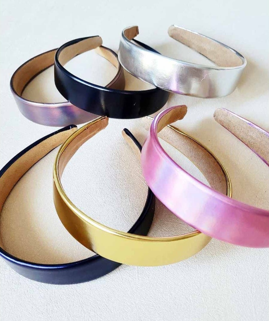 Metallic Faux Leather Headbands