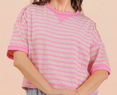 Oversized Stripe Casual Comfy Knit Top