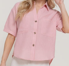 Collared Linen Top