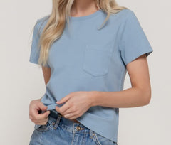 Short Sleeve Pocket Knit Top