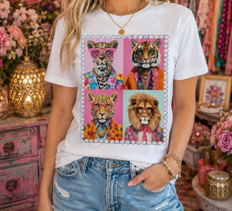 Trendy Animal Collage Tee