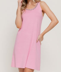 Sleeveless Embellished Mini Dress