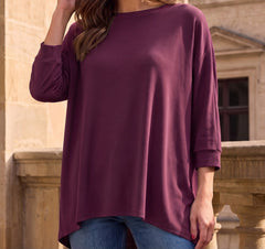 Lightweight Solid 3/4 Sleeve Top