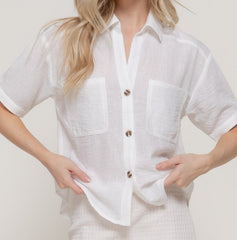 Collared Linen Top
