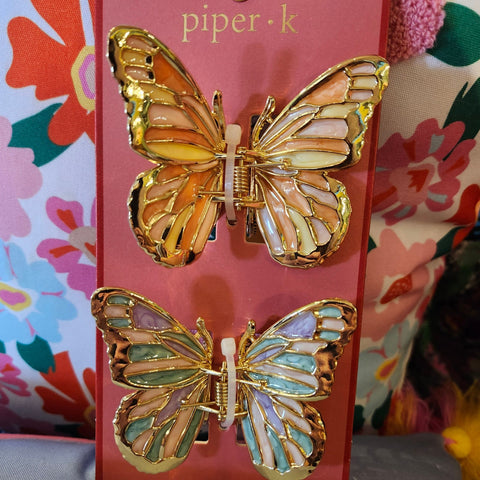 Pastel Butterfly Hair Clips