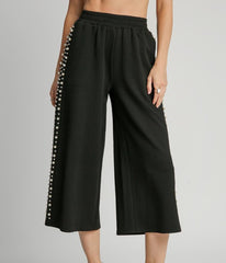 Pearl Studded Crop Pants