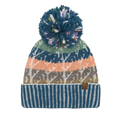 Cable Color Block Pom C.C Beanie