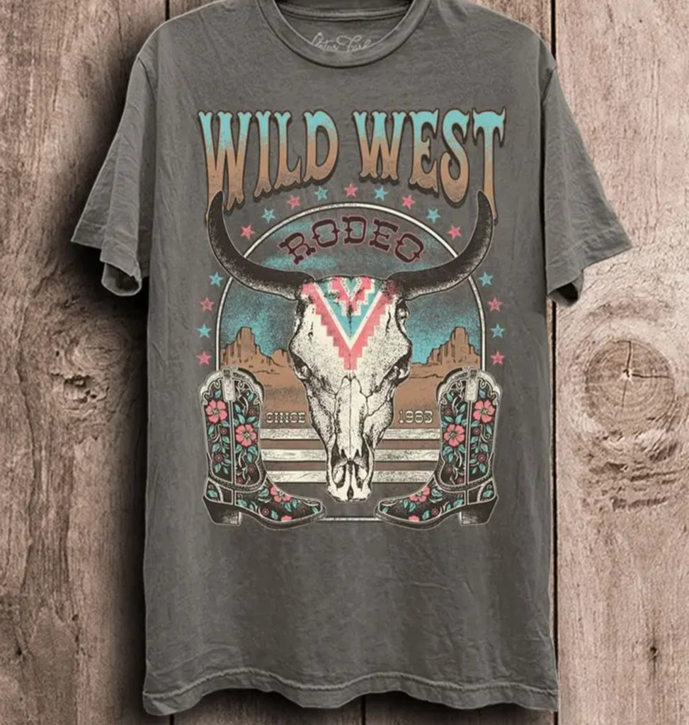 Wild West Cow Skull Tee