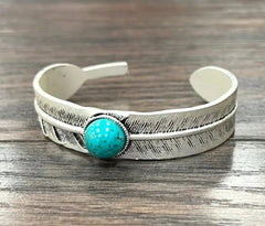 Feather Turquoise Cuff Bracelet