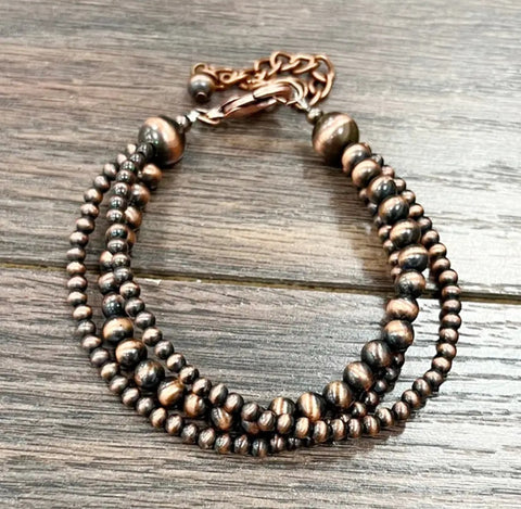 Handmade Copper Navajo Adjustable Bracelet