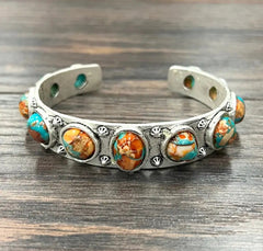 Navajo Gemstone Cuff Bracelet