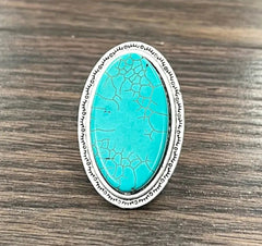 Oval Turquoise Adjustable Ring