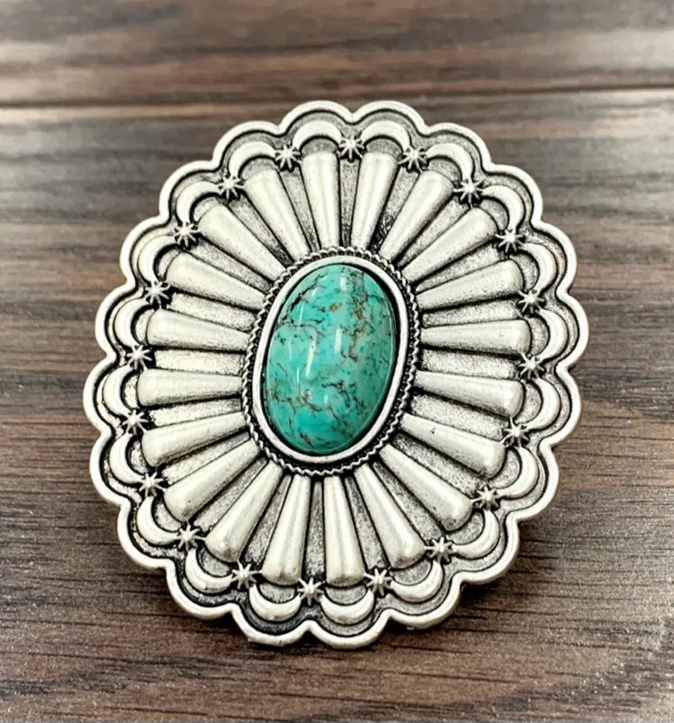 Concho Turquoise Adjustable Ring