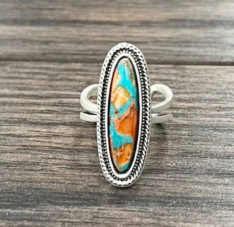 Gemstone Adjustable Ring