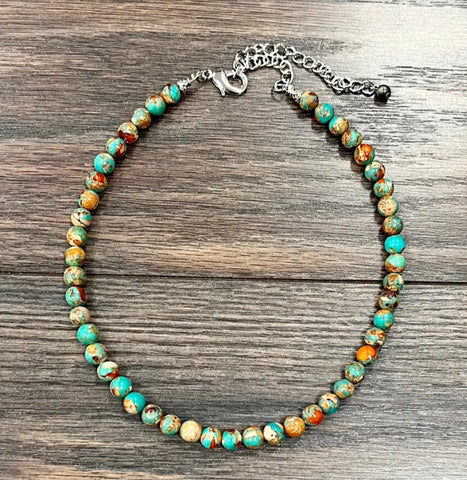 Handmade Round Gemstone Necklace