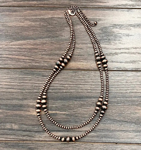 Handmade Copper Navajo Bead Necklace