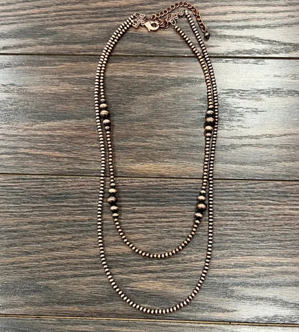 Handmade Copper Navajo Bead Necklace