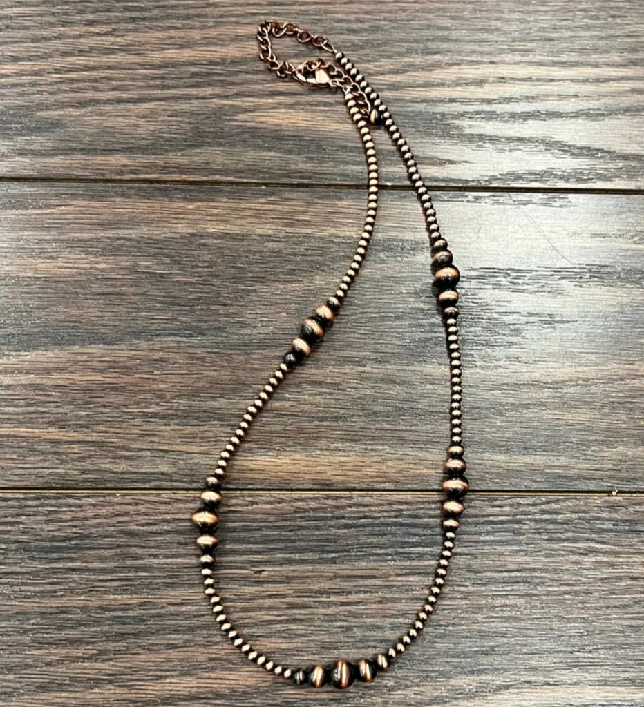 Handmade Copper Navajo Bead Necklace