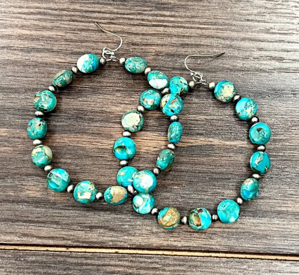 Handmade Gemstone Hoop Earrings