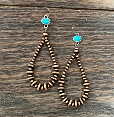 Handmade Copper Navajo Pearl Earrings