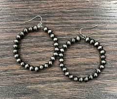 Polish Navajo Bead Hoop Earrings