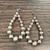 Handmade Silver Navajo Bead Earrings