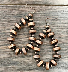 Handmade Rondelle Copper Navajo Bead Earrings