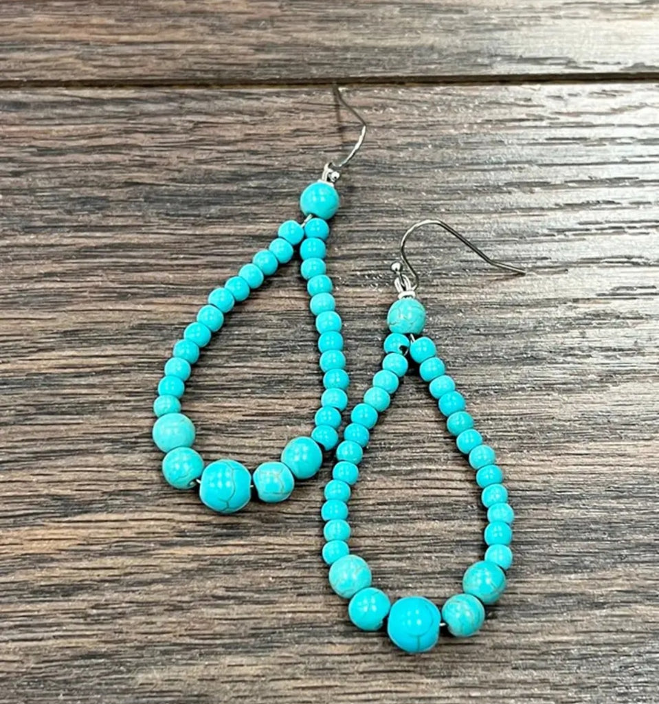 Handmade Synthetic Turquoise Earrings