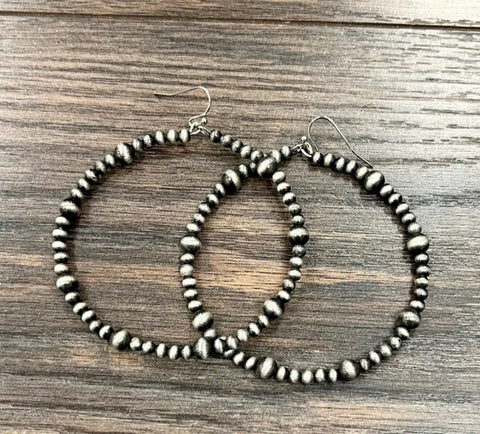 Handmade Navajo Bead Hoop Earrings