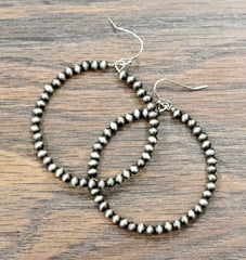 Handmade Navajo Bead Hoop Earrings