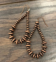 Handmade Copper Navajo Bead Earrings