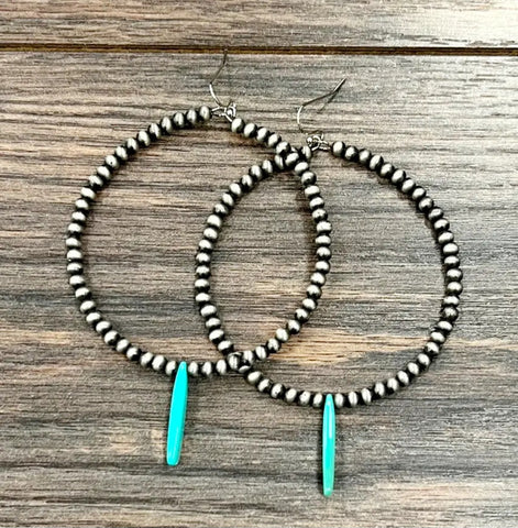 Navajo Bead Hoop Earrings
