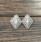 Brass Concho Stud Earrings