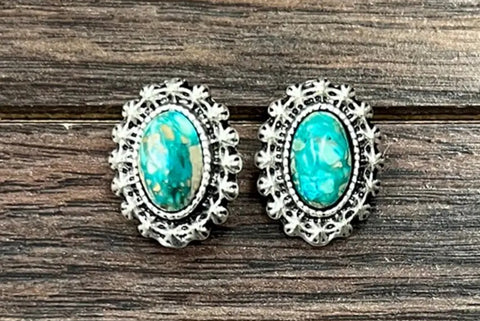 Gemstone Stud Earrings
