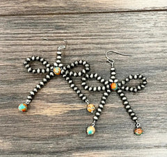 Handmade Ribbon Bow Earrings