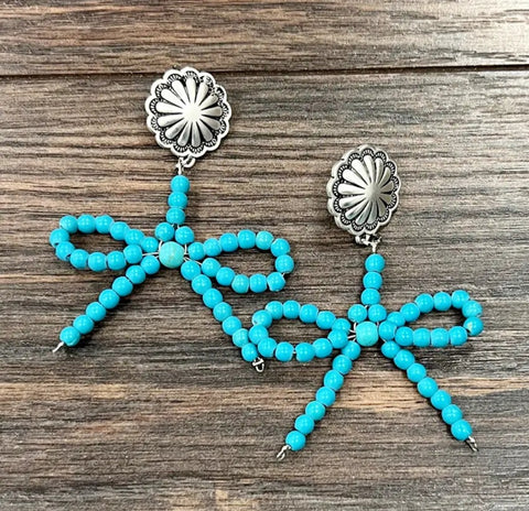 Handmade Ribbon Bow Post Earrings