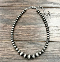 Handmade Graduated Navajo Bead Necklace