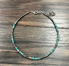 Handmade Navajo Bead, Gemstone Necklace