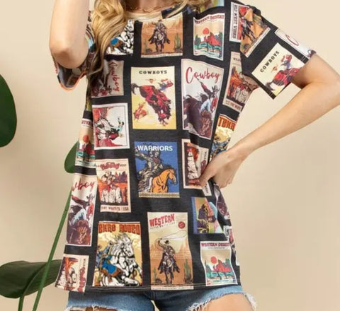Vintage Western Printed Short Sleeve Tee